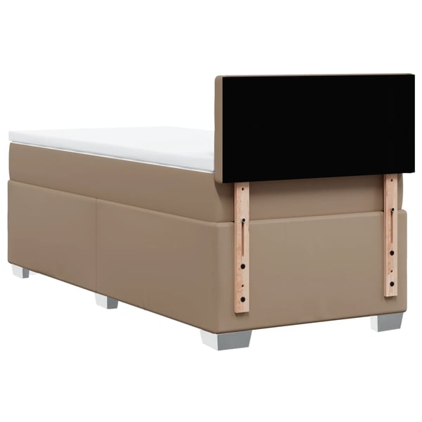 vidaXL kontinentalseng 90x190 cm kunstlæder cappuccinofarvet