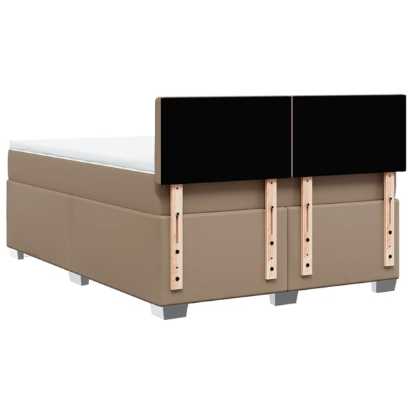vidaXL kontinentalseng 160x200 cm kunstlæder cappuccinofarvet