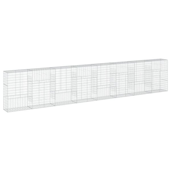 vidaXL gabionkurv med cover 800x50x150 cm galvaniseret jern