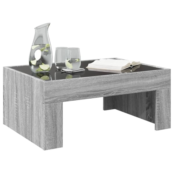 vidaXL sohvapöytä Infinity LED-valoilla harmaa Sonoma 70x50x30 cm