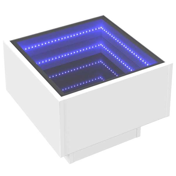 vidaXL Salongbord med Infinity LED hvit 40x40x30 cm