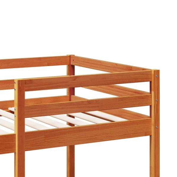 vidaXL Ramme for loftseng uten madrass voksbrun 80x200 cm heltre furu