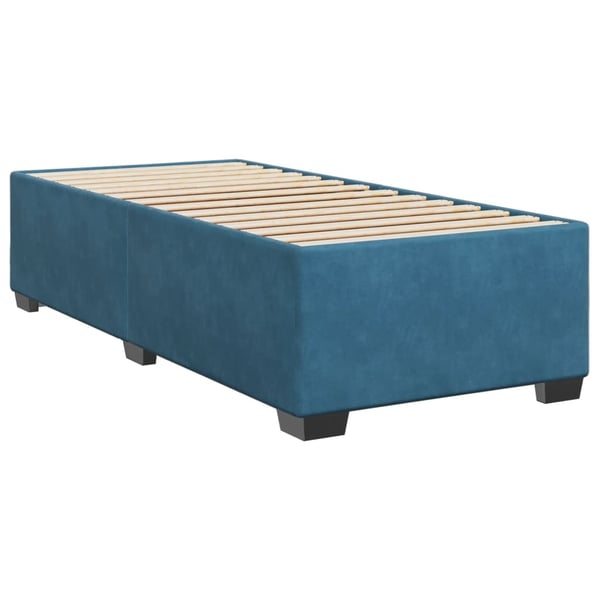 vidaXL Ramsäng med madrass mörkblå 90x200 cm sammet