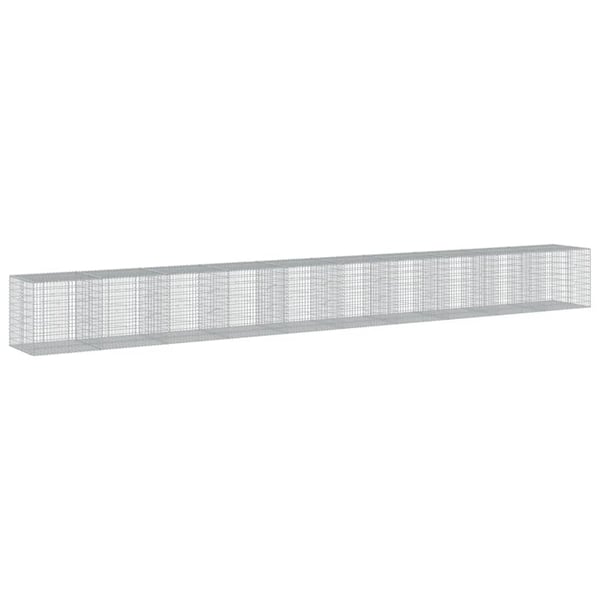 vidaXL gabionkurv med cover 1000x100x100 cm galvaniseret jern