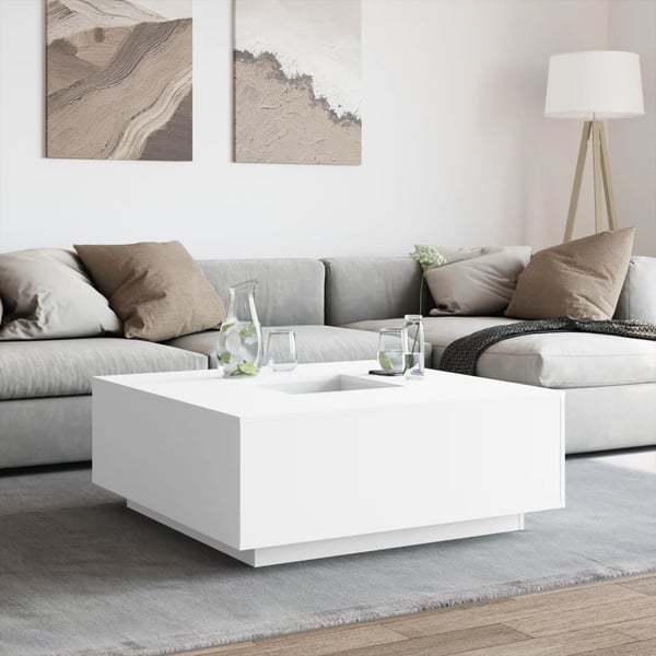 vidaXL Salongbord hvit 100x100x40 cm konstruert tre