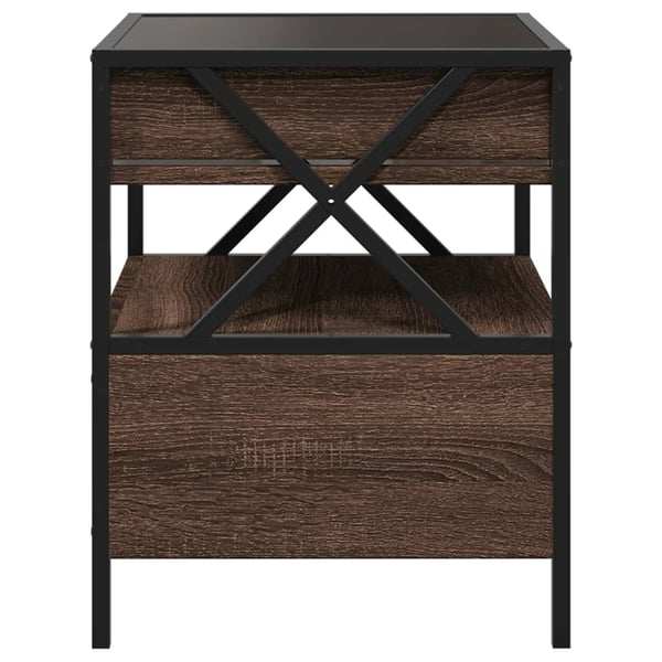 vidaXL Salongbord med Infinity LED brun eik 40x40x51 cm