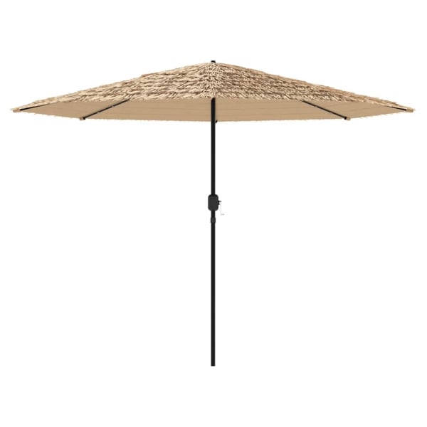 vidaXL Hageparasoll med LED med stålstang brun 388x388x248 cm