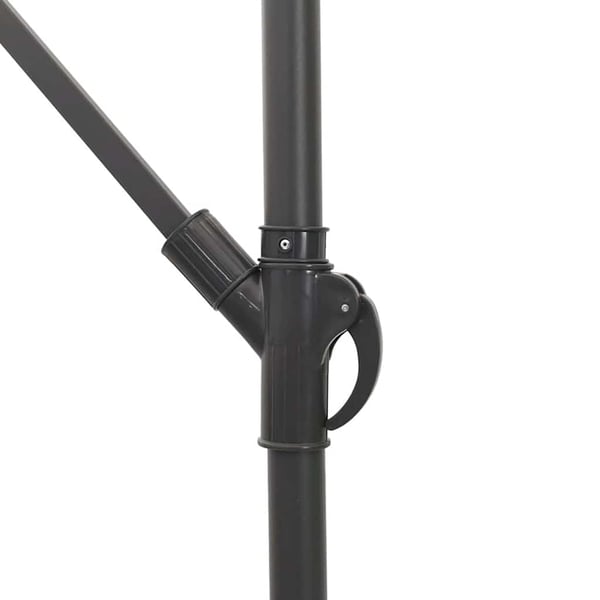 vidaXL haveparasol med LED-lys og stålstang 290x290x238 cm brun