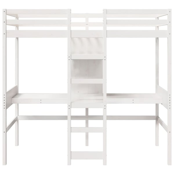 vidaXL Ramme for loftseng uten madrass hvit 90x190 cm heltre furu