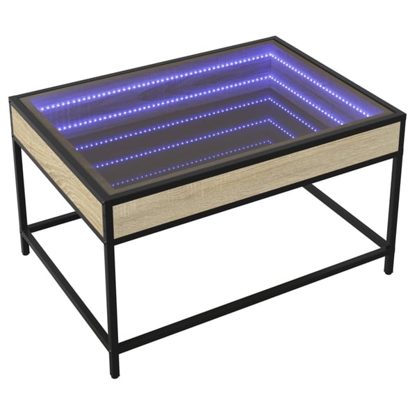 vidaXL Salongbord med Infinity LED sonoma eik 70x50x41 cm