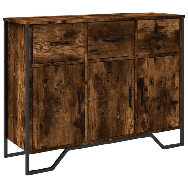 vidaXL Skjenk røkt eik 97x32,5x74,5 cm konstruert tre