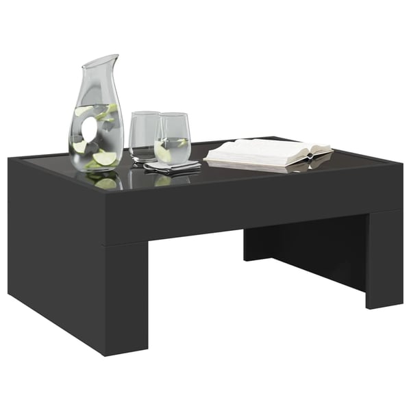 vidaXL sofabord med Infinity LED-lys 70x50x30 cm sort