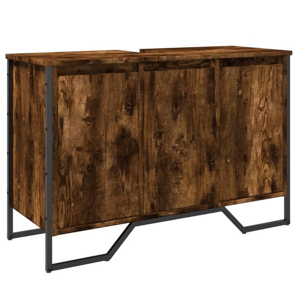 vidaXL Servantskap røkt eik 91x35x60 cm konstruert tre