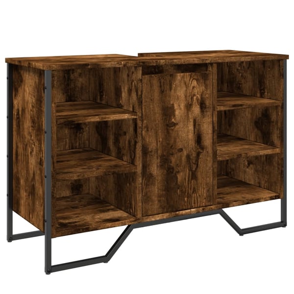 vidaXL Servantskap røkt eik 91x35x60 cm konstruert tre