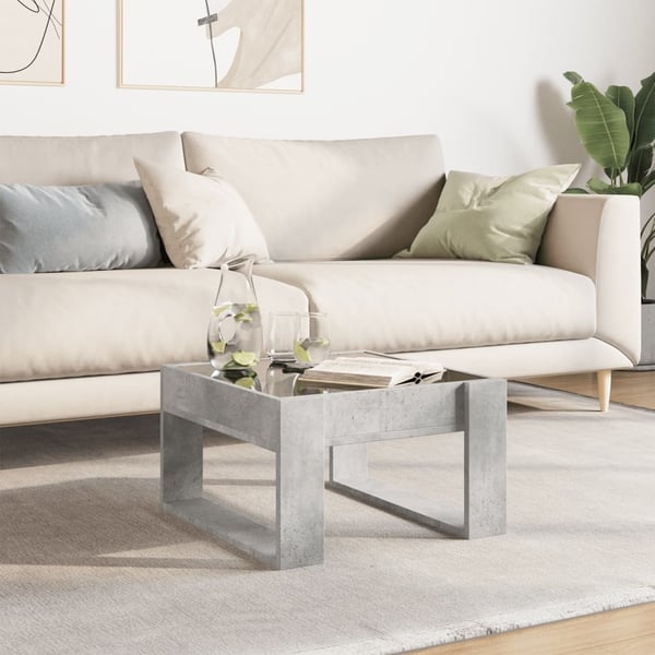 vidaXL sofabord med Infinity LED-lys 50x53x30 cm betongrå