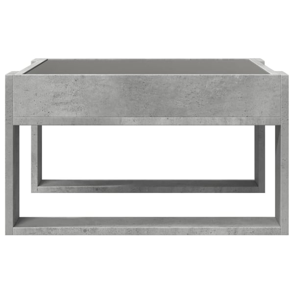 vidaXL sofabord med Infinity LED-lys 50x53x30 cm betongrå