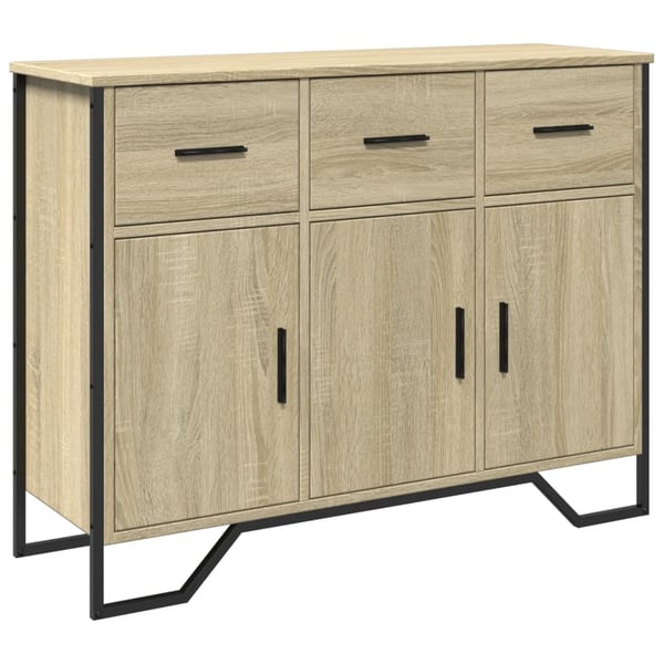 vidaXL Skjenk sonoma eik 97x32,5x74,5 cm konstruert tre