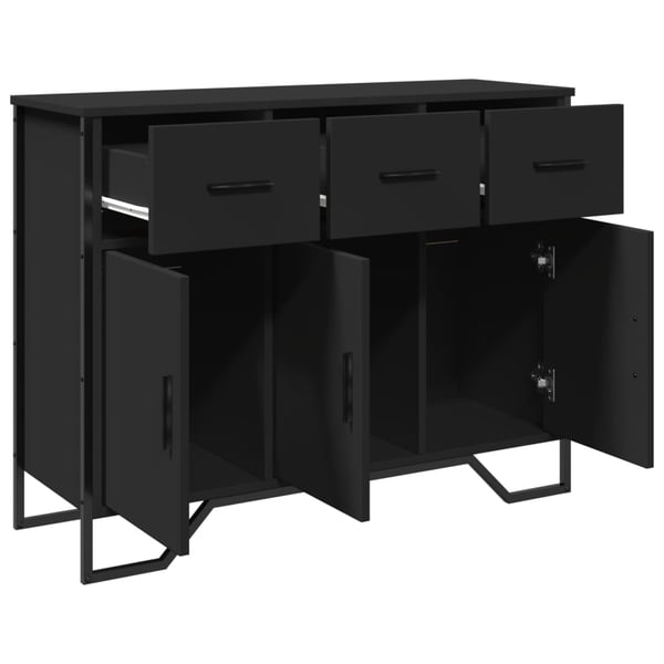 vidaXL Skjenk svart 97x32,5x74,5 cm konstruert tre
