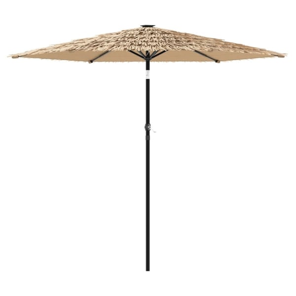 vidaXL haveparasol med LED-lys og stålstang 268x268x226 cm brun