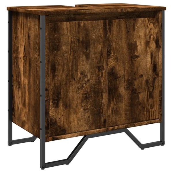 vidaXL underskab til håndvask 60x35x60 cm konstrueret træ røget eg