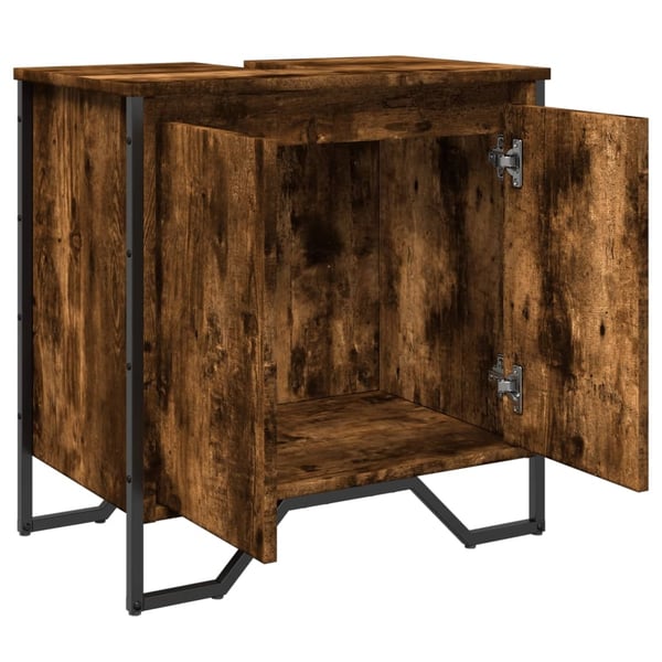 vidaXL underskab til håndvask 60x35x60 cm konstrueret træ røget eg