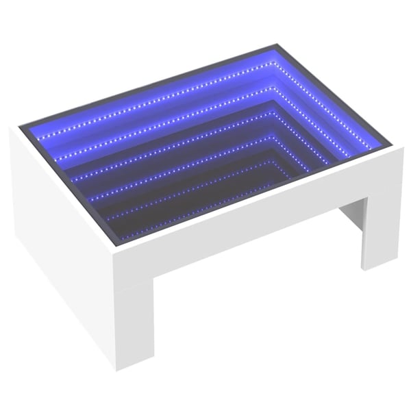 vidaXL sofabord med Infinity LED-lys 70x50x30 cm hvid