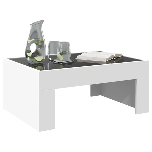 vidaXL sofabord med Infinity LED-lys 70x50x30 cm hvid
