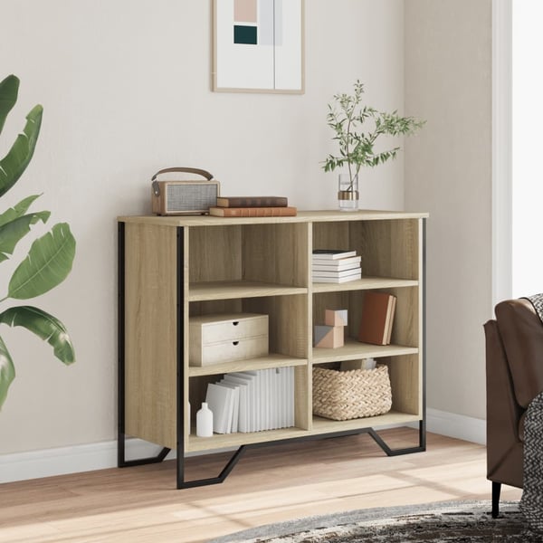 vidaXL Skjenk sonoma eik 91x35,5x74,5 cm konstruert tre