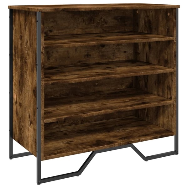 vidaXL Skohylle røkt eik 80x38x78 cm konstruert tre