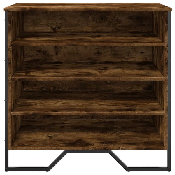 vidaXL Skohylle røkt eik 80x38x78 cm konstruert tre