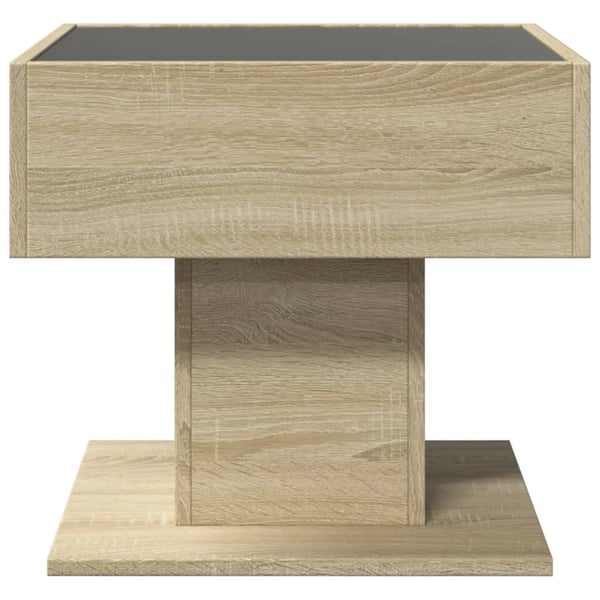 vidaXL Salongbord med LED sonoma eik 50x50x45 cm konstruert tre