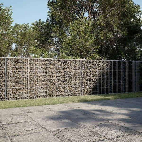 vidaXL gabionkurv med cover 1000x50x100 cm galvaniseret jern