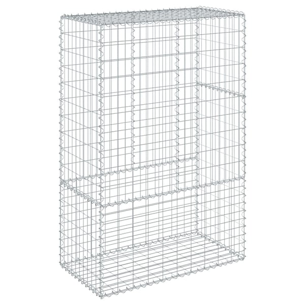 vidaXL Gabionkurv med deksel 100x50x150 cm galvanisert jern