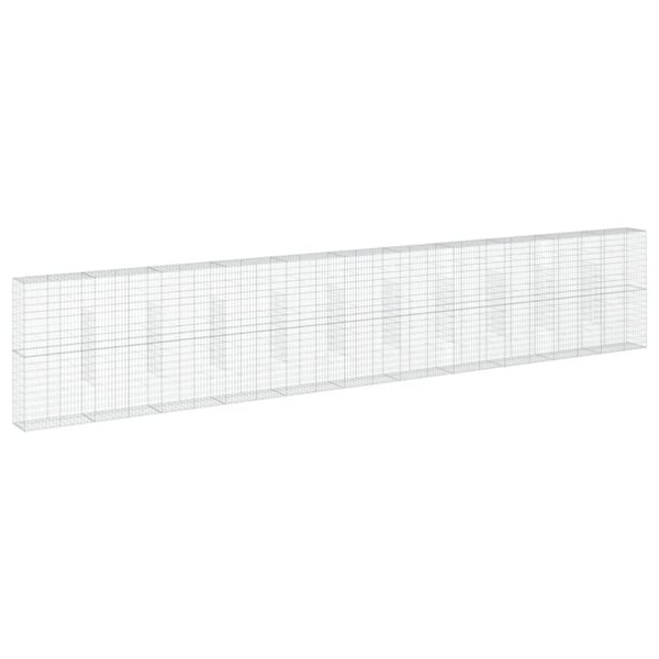 vidaXL gabionkurv med cover 1100x50x200 cm galvaniseret jern