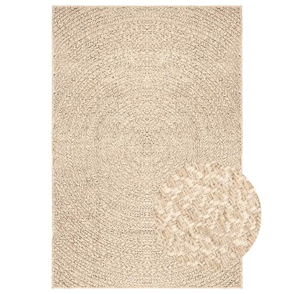 vidaXL Teppe ZIZUR beige 120x170cm jute-utseende innendørs og utendørs