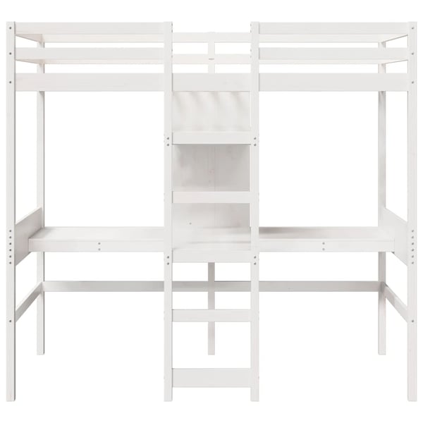 vidaXL Ramme for loftseng uten madrass hvit 80x200 cm heltre furu