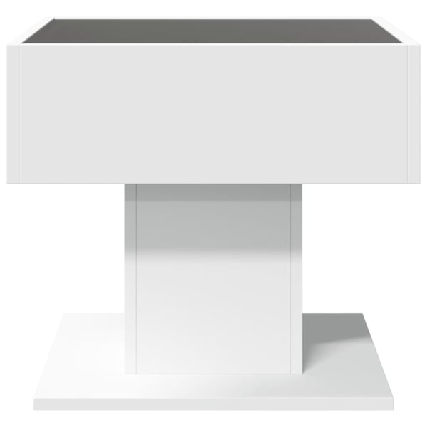vidaXL Salongbord med LED hvit 50x50x45 cm sponplate
