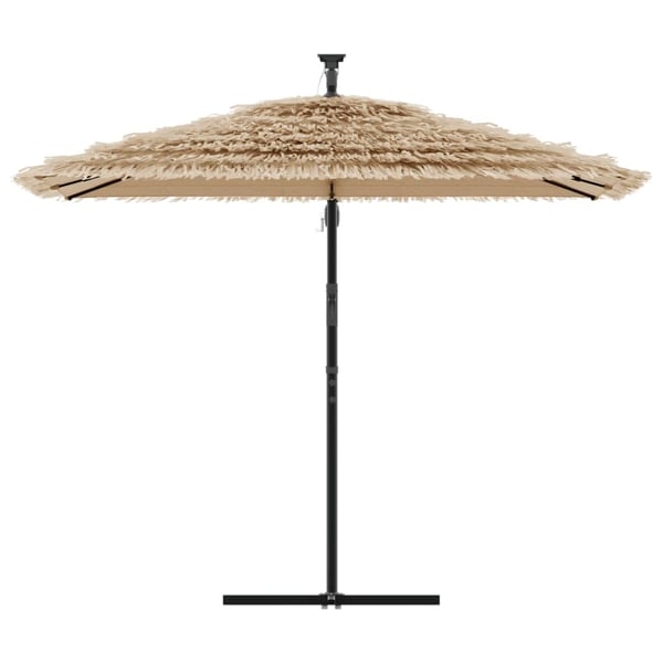 vidaXL Hageparasoll med LED med stålstang brun 269x269x235 cm