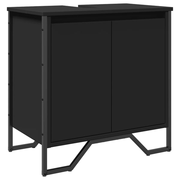 vidaXL underskab til håndvask 60x35x60 cm konstrueret træ sort