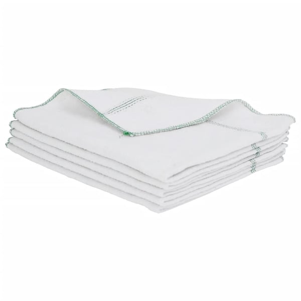 vidaXL rengøringsklude 5 stk. 50x60 cm hvid med grønne striber