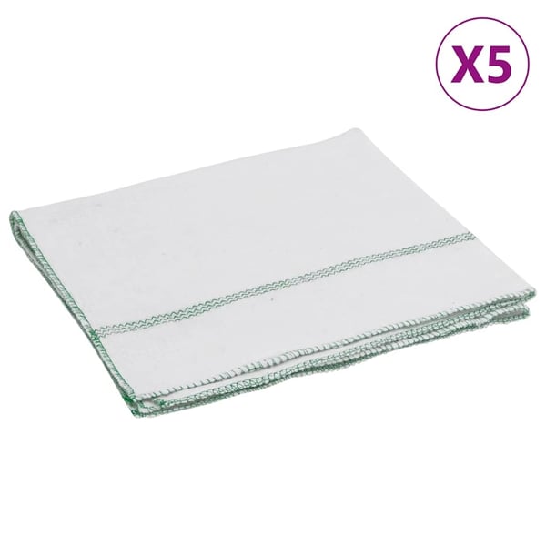 vidaXL Pussekluter 5 stk hvit med grønne striper 50x60 cm