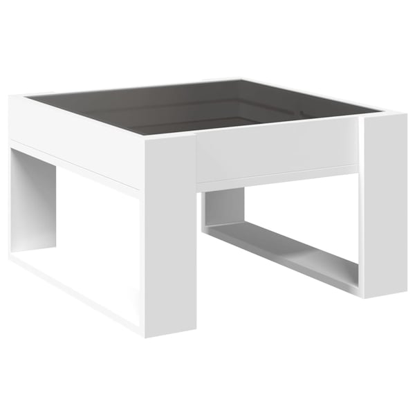 vidaXL sofabord med Infinity LED-lys 50x53x30 cm hvid