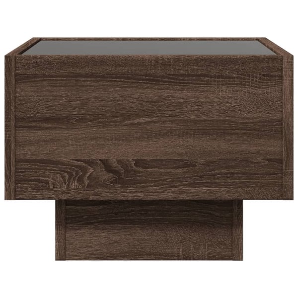 vidaXL Sidebord LED brun eik 40x40x30 cm konstruert tre