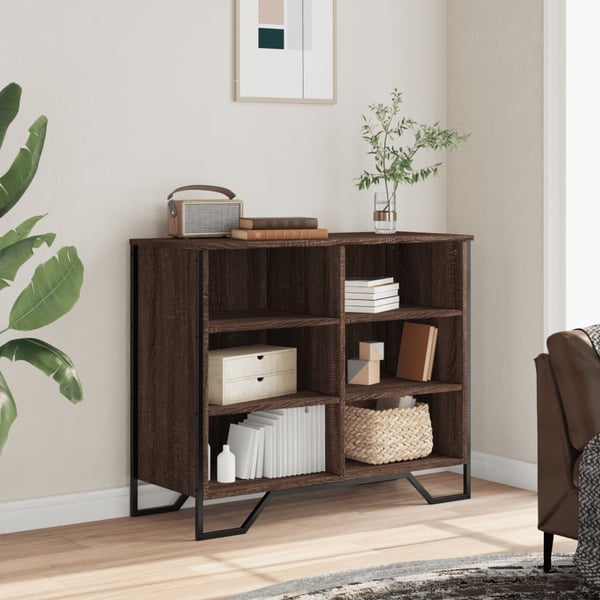 vidaXL skænk 91x35,5x74,5 cm konstrueret træ brun egetræsfarve