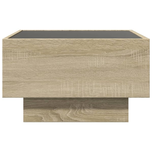 vidaXL Salongbord med LED sonoma eik 50x50x30 cm konstruert tre