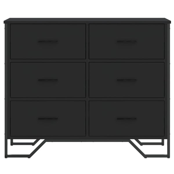 vidaXL Kommode svart 91x35,5x74,5 cm konstruert tre