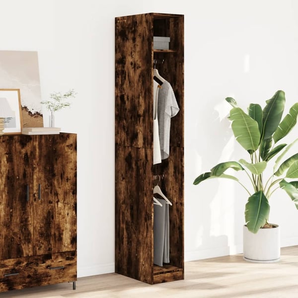 vidaXL Garderobe røkt eik 30x50x200 cm konstruert tre