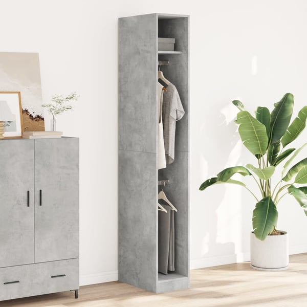 vidaXL Garderobe betonggrå 30x50x200 cm konstruert tre