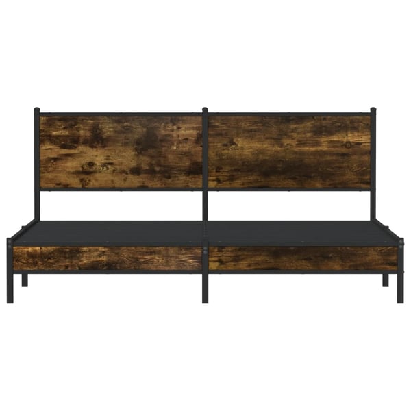 vidaXL Sengeramme i metall uten madrass røkt eik 160x200 cm