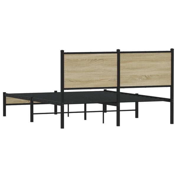 vidaXL Sengeramme i metall uten madrass sonoma eik 140x190 cm